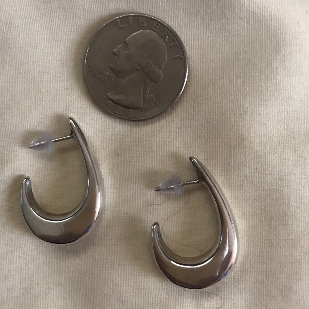 Sterling Silver J-Hoop Earrings